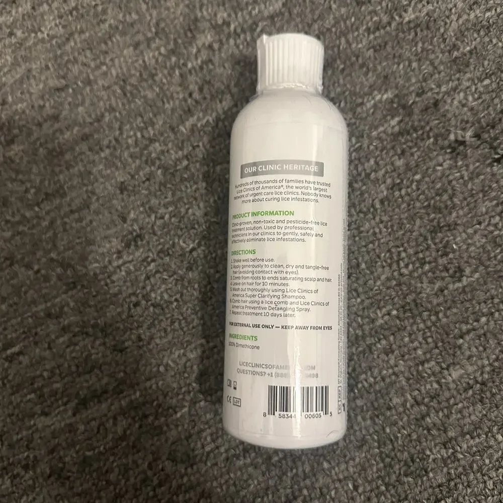 Professional Grade Lice Treatment Bottle by Lice Clinics Nontoxic 8oz Sealed